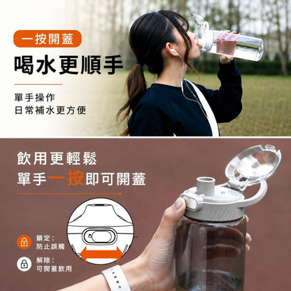 日本品牌 SANTECO Track & Go 1L 時間刻度水壺｜1000ml 冷水瓶
