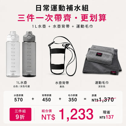 日本品牌 SANTECO Track & Go 1L 時間刻度水壺｜1000ml 冷水瓶